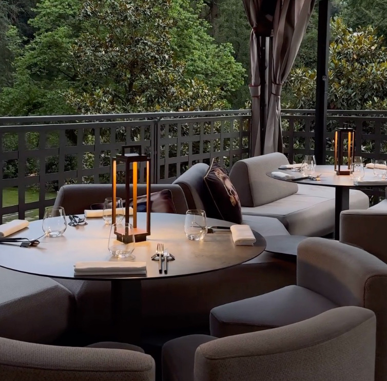 Terrace at dusk